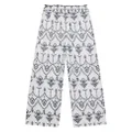 guess kids embroidered cotton trousers - White