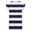 guess kids logo-embroidered striped dress - Blue