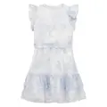 guess kids ruffle-sleeve paisley-print dress - Blue