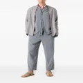Giorgio Armani collarless silk-blend jacket - Grey