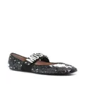 Moschino sequinned leather ballerina shoes - Black