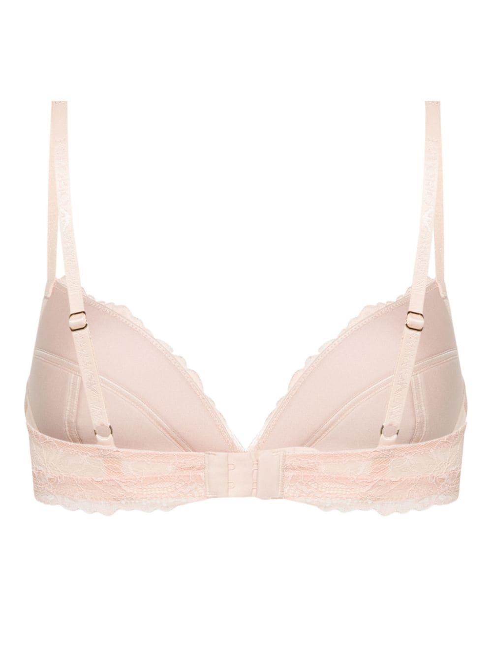 Emporio Armani lace-overlay triangle-cup bra - Pink
