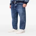 Armani Exchange whiskered tapered-leg jeans - Blue