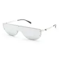 Alexander McQueen Eyewear skull-stud shield-frame sunglasses - Silver