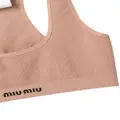 Miu Miu seamless cotton sports bra - Pink