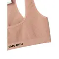 Miu Miu seamless cotton sports bra - Pink