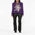 Philipp Plein rhinestoned teddy bear-print sweatshirt - Purple
