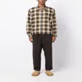YMC Bowie checked zip-up shirt - Brown