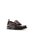 Thom Browne RWB-tab leather penny loafers - Red