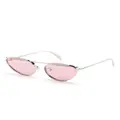 Alexander McQueen Eyewear piercing-detailing cat-eye sunglasses - Silver