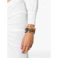 Moschino logo-engraved floral-print bracelet - Orange