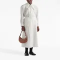 Prada logo-jacquard silk maxi skirt - White
