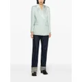 SANDRO double-breasted twill-weave blazer - Blue