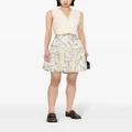 SANDRO floral-print flared skirt - Neutrals