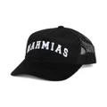 Nahmias logo-appliqué corduroy trucker cap - Black