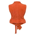 Alberta Ferretti tie-waist suede waistcoat - Orange