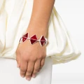 Kenneth Jay Lane triangle rhinestone-embellished bracelet - White