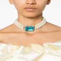Kenneth Jay Lane pre-owned beaded choker necklace - Neutrals