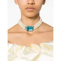 Kenneth Jay Lane pre-owned beaded choker necklace - Neutrals