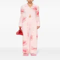 Kenzo rose-print flared trousers - Pink