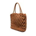 Officine Creative Spiral-woven leather tote bag - Brown