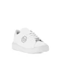 Philipp Plein logo-plaque leather sneakers - White
