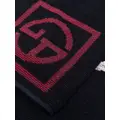Giorgio Armani jacquard-logo cotton towel - Blue