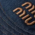 Miu Miu logo-embroidered denim bucket hat - Blue