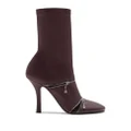 Burberry Peep 100mm leather boots - Red