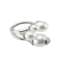 Versace Medusa faux-pearl ring - Silver