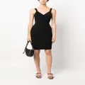 Armani Exchange cross-over detail fitted dress - Black