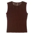 Adam Lippes metallic-yarn rib-knit shell top - Brown