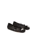 Simone Rocha bell-charm crochet ballerina shoes - Black