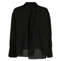 Yohji Yamamoto semi-sheer draped-panel shirt - Black