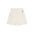 Moncler Enfant logo-appliqué twill shorts - Neutrals