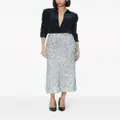 alice + olivia Maeve sequined slip skirt - Silver