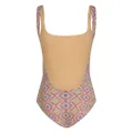 ETRO monogram-pattern square-neck swimsuit - Pink