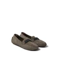 Brunello Cucinelli Monili-trim leather loafers - Grey