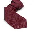 Brioni lurex-detail silk tie - Red