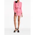 Balmain diamond-quilted cropped leather jacket - Pink