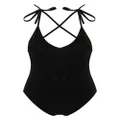 ISABEL MARANT Swan criss-cross straps swimsuit - Black