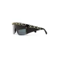 CHANEL Pre-Owned 1992 chain-link wraparound-frame sunglasses - Black