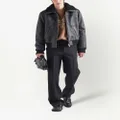 Prada shearling zip-up bomber jacket - Black
