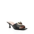 Love Moschino 65mm logo-plaque leather mules - Black