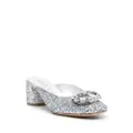 Casadei Ring Cleo 50mm mules - Silver