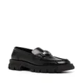 Karl Lagerfeld logo-engraved leather loafers - Black