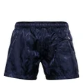 Moncler monogram-jacquard swim shorts - Blue