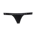 Versace logo waistband thong - Black