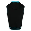 Moschino contrasting-trim sleeveless cotton hoodie - Black