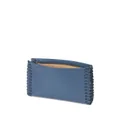 ETRO medium whipstich-detail leather clutch bag - Blue